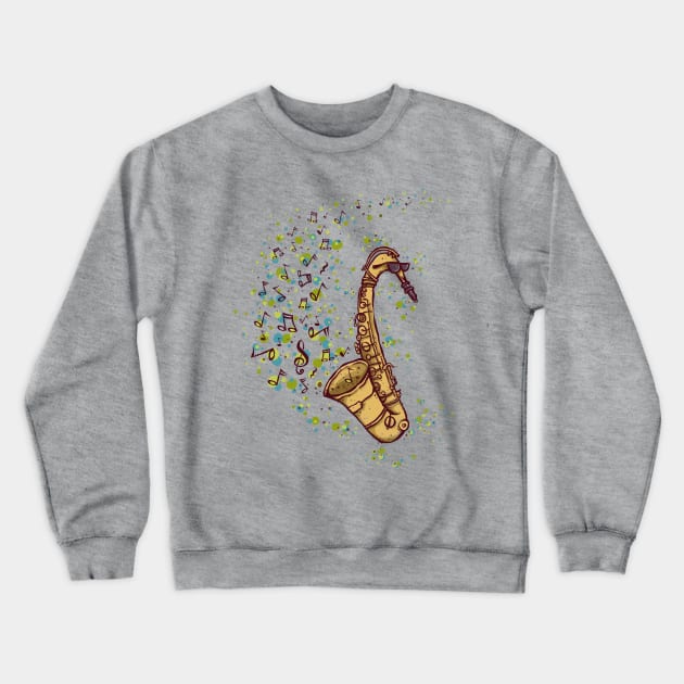 Addicted to Sax Crewneck Sweatshirt by kg07_shirts